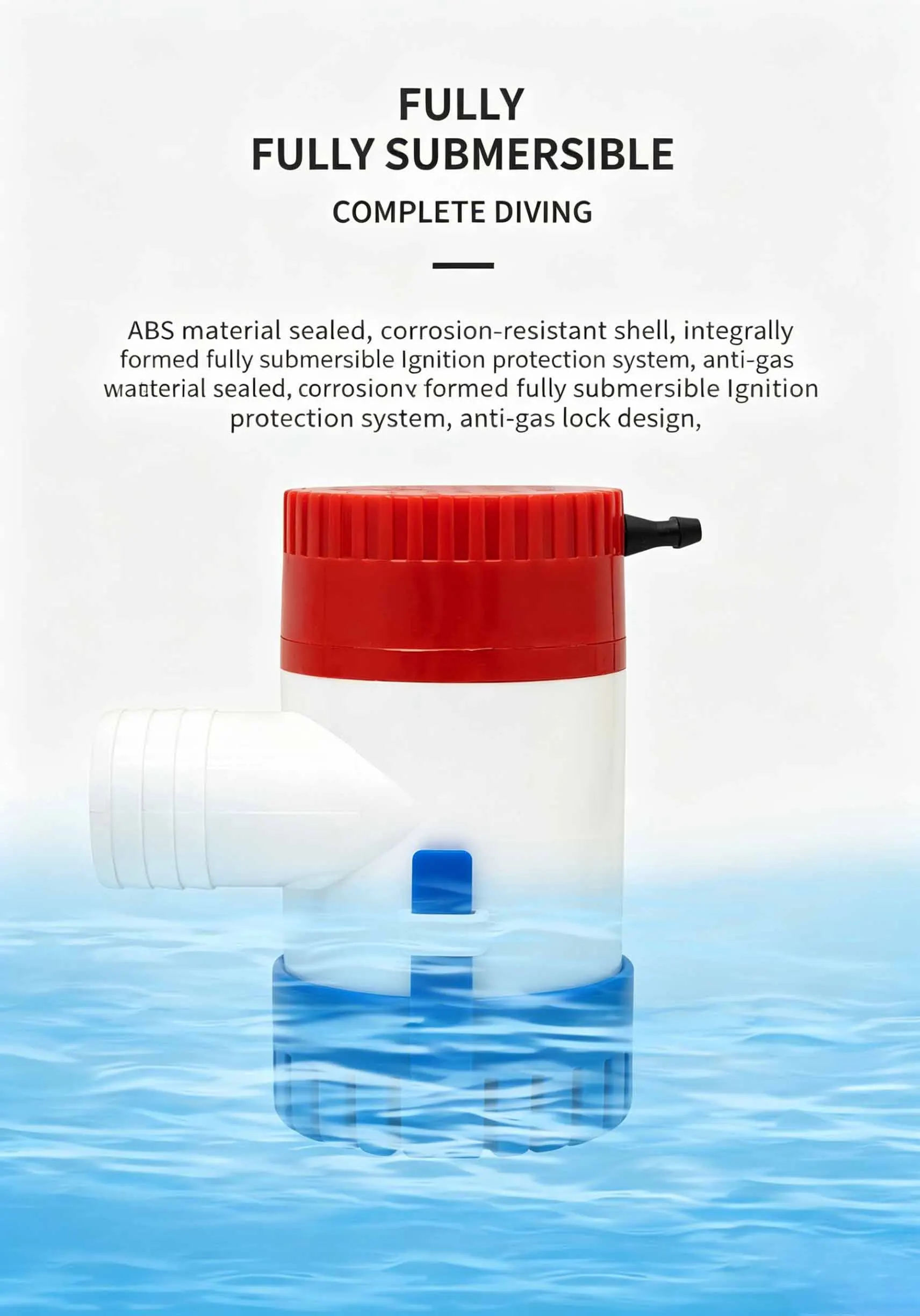 Tauchbilgenpumpe, Mini-Elektrowasserpumpe 12V 24V, 350/500/750/1100GPH für Boote, Wasserflugzeuge, Wohnmobile & Hausboote – Detail 7