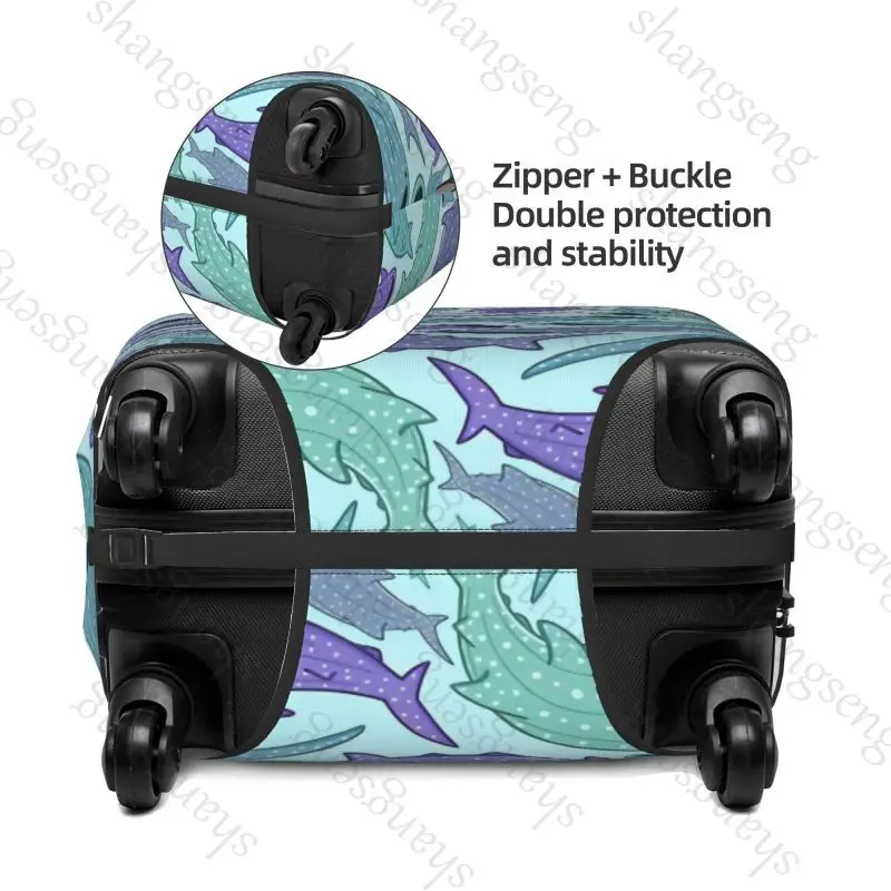 Cartoon Shark Travel suitcase protective case, suitcase cover, elastic protection, washable Luggage cover, 18-32 in
