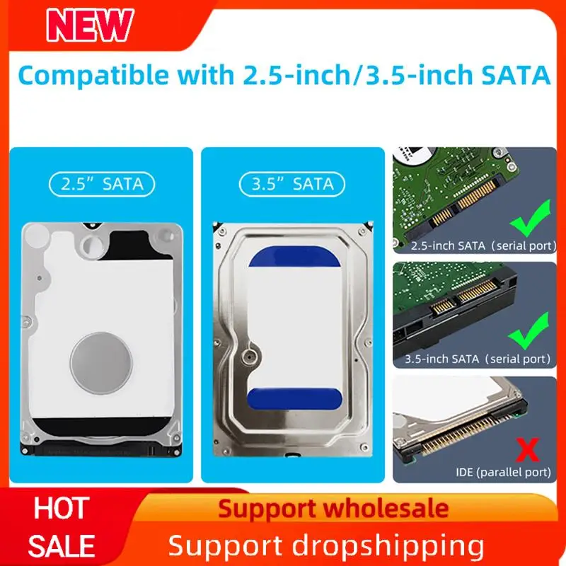 Wynajemna obudowa dysku twardego 3,5 cala USB 3.0 do SATA Obudowa dysku twardego SSD Obudowa zewnętrznego dysku półprzewodnikowego - wtyczka US Dur