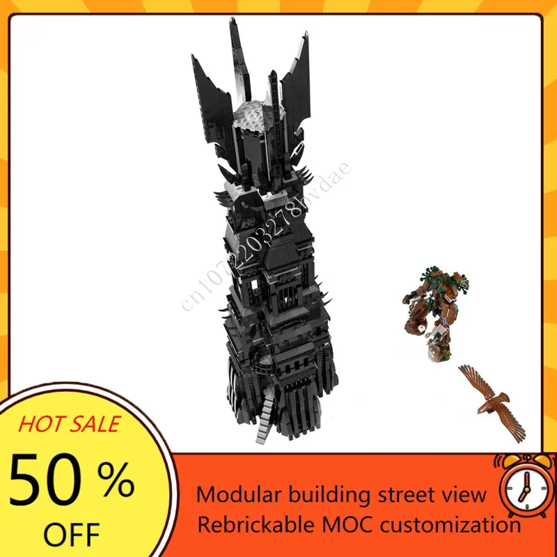 2362PCSMOC Medieval Castle Custom Puzzle Model The Tower of Orthanc Technical Education DIY Assembly Set For Adult Holiday Gift