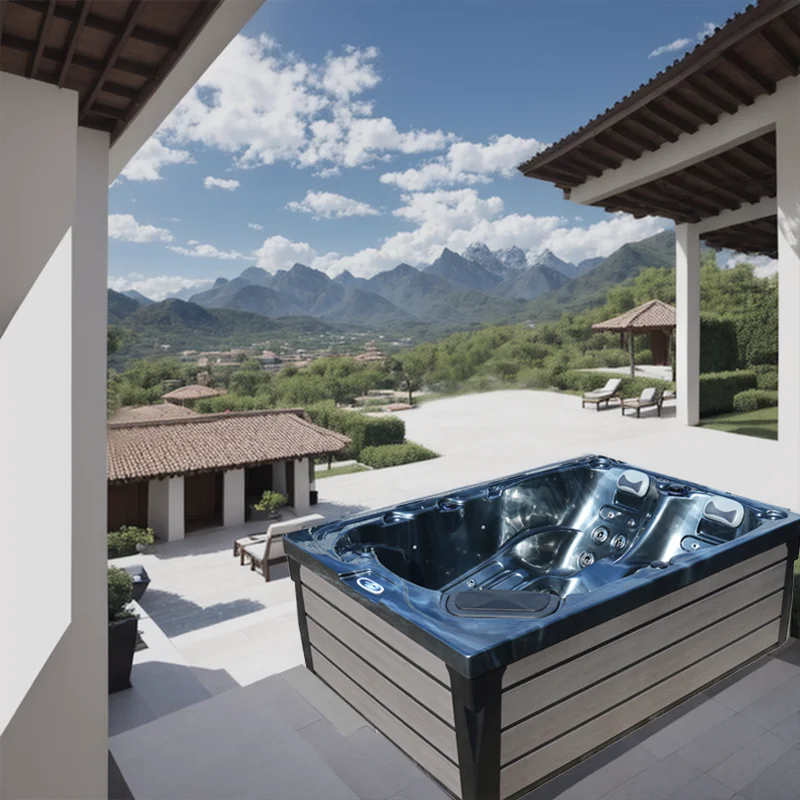 Small Outdoor Hot Tubs Spa With Plug and Play for 3 Persons Backyard Leisure
