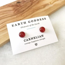Carnelian Stud Earrings. Courage, Confidence and Strength Jewelry. by Earth Goddess