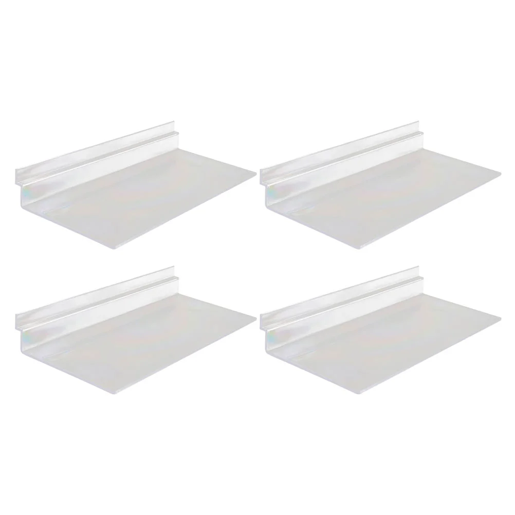 

4 Pcs Transparent Shoe Rack Clear Shelf for Wall Headboard Shelves Plastic Retail Display Shoes