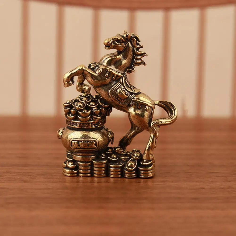 

Feng Shui Horse Statue 2026 Year Of Horse Tabletop Brass Ornaments Chinese New Year Blessing Souvenir Animal Sculpture