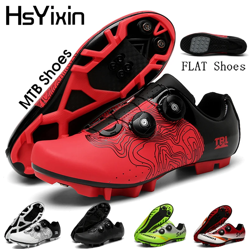 

Unisex MTB Bike Cycling Shoes Self-Locking SPD Cleats Racing Speed Sneakers Flat Bicycle Shoes for Competitive Cycling Shoes