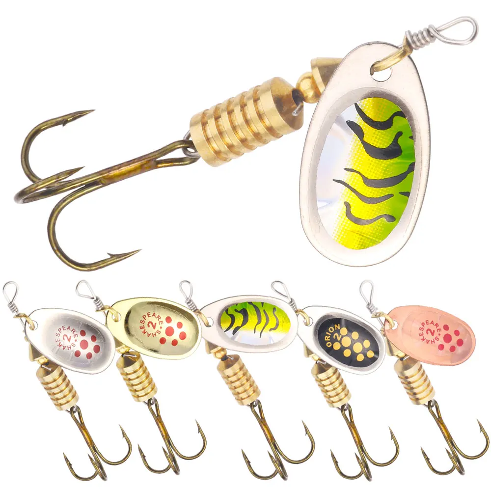 5-teiliges Box-Set, 7 g, 5,9 g, drehbarer Spinner-Löffel, Metallköder, Angelköder, Pailletten, Kurbelköder, Löffelköder für Barsch, Forelle, Barsch, Hecht, Karpfen