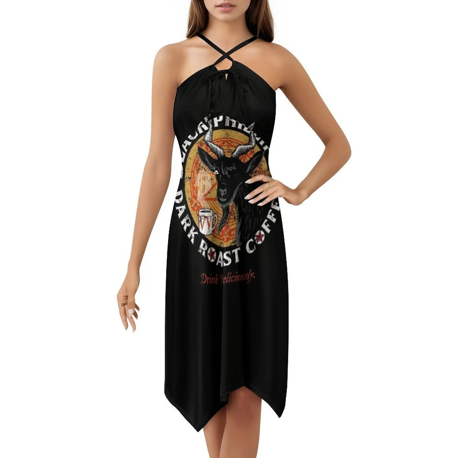 فستان أسود فيليب كوفي مثير للإجازات للنساء على الشاطئ وحفلات أعياد الميلاد فستان قصير أسود قهوة فيليب قهوة سوداء للحفلات #5