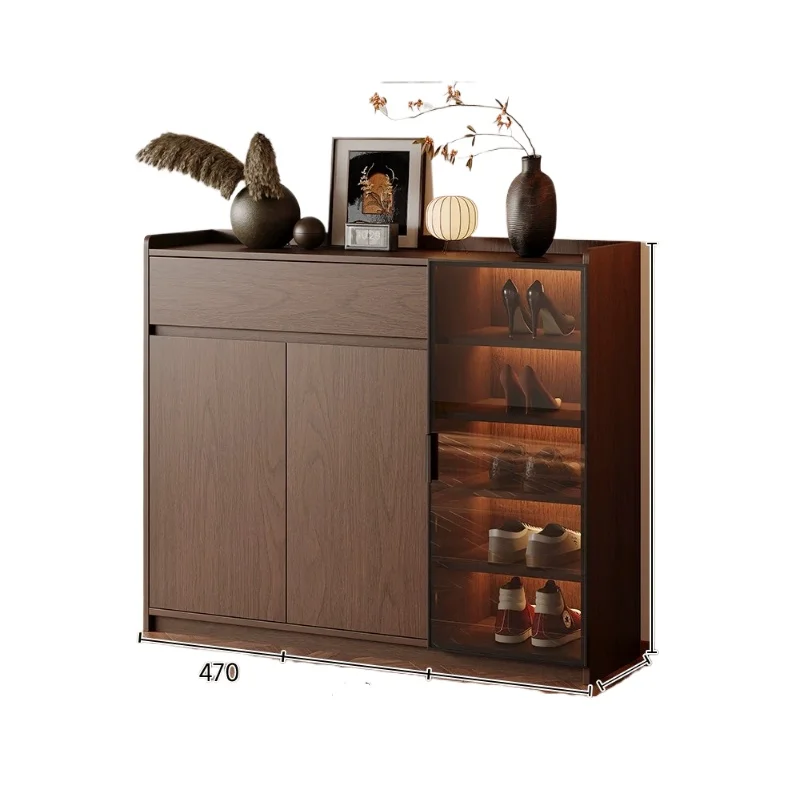 CX medieval style home shoe cabinet household door storage cabinet integrated against the wall layered baffle small rack