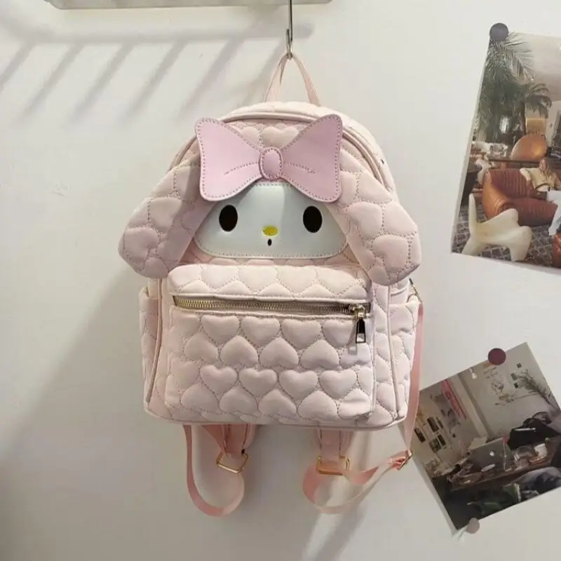 

Стильный рюкзак My Melody для путешествий, милый мультяшный рюкзак для девочек, модный рюкзак с бантом, универсальный школьный рюкзак для студентов, женские сумки-рюкзаки.