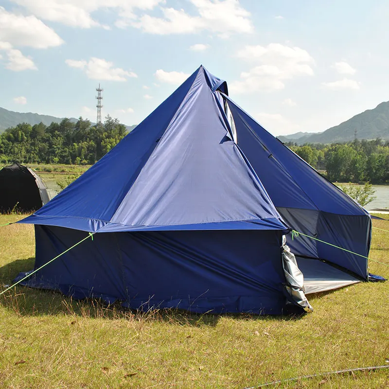 

Picnic Pyramid Teepee Tent for 8-Person, Detachable Floor Tent with Chimney Opening, Ultra-Portable Outdoor Tent