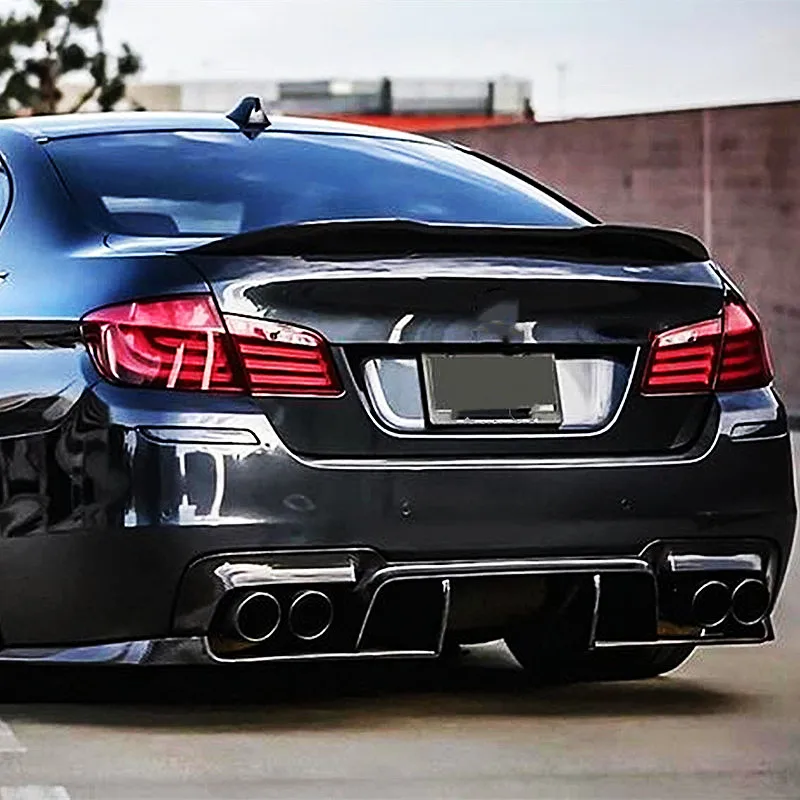 For BMW 5 Series F10 F18 M5 520i 525i 528i 530i 535i M4 MP PSM Style Carbon Glossy Black Rear Trunk Lid Car Spoiler Wings Tuning