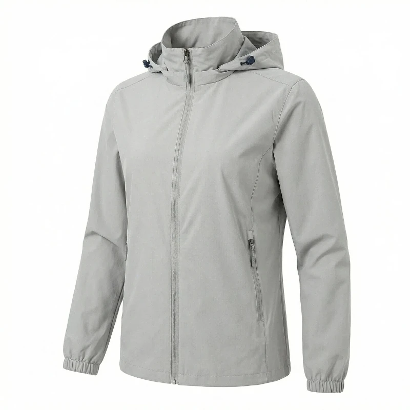 Chaqueta Cortavientos Impermeable para Hombre, con Capucha, para Deportes al Aire Libre, a Prueba de Viento, de una Sola Capa, Estilo Bomber Informal