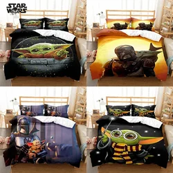 Stars Wars Anime Movies Peripheral Yoda Bedding Sets Duvet Cover Sets Duvet Cover Pillowcase Kawaii Children Boy Birthday Gifts