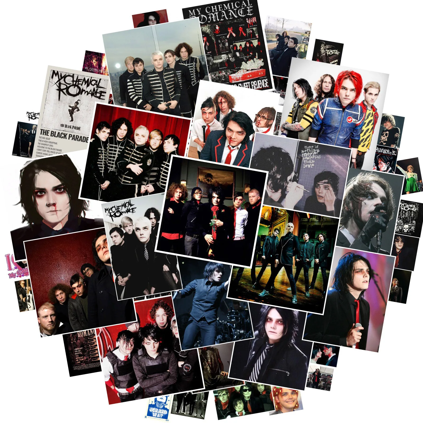 10/30/50 шт., наклейки My Chemical Romance, ремешок в стиле панк-рок, водонепроницаемые виниловые наклейки с граффити, игрушки для ноутбука, подарки для детей