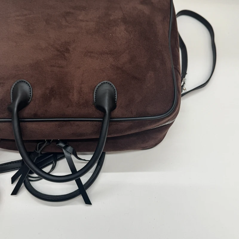 فو الجلد المدبوغ رمادي داكن ريترو حمل الحقائب للنساء بلون سعة كبيرة التنقل تنوعا حقيبة كتف عادية حقيبة يد كلاسيكية #3