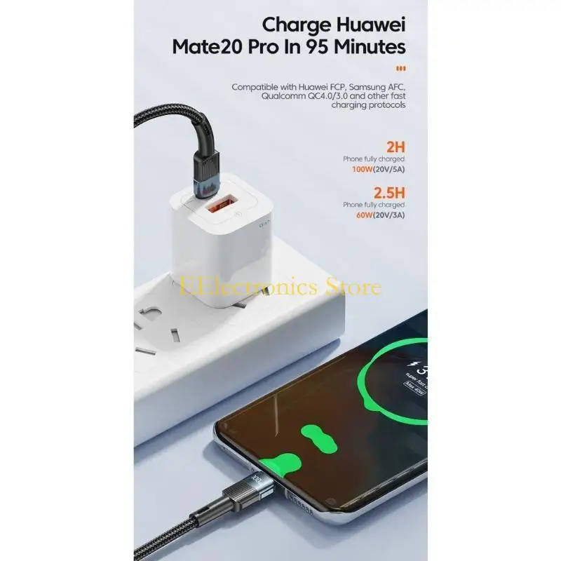 B03C 100W USB C إلى USB Type C Cable USBC PD FASTRAGER CORD CALL USB C Type-C