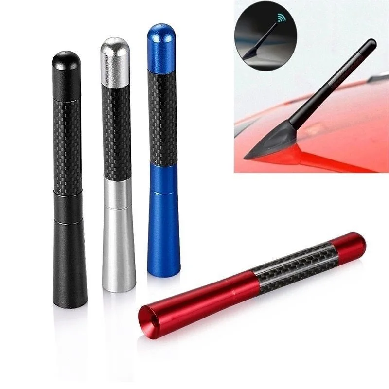 

12cm Car Roof Antenna Carbon Fiber Radio Aerial FM/AM Metal Receiving Short Stubby Mast Auto Exterior Styling Accessories