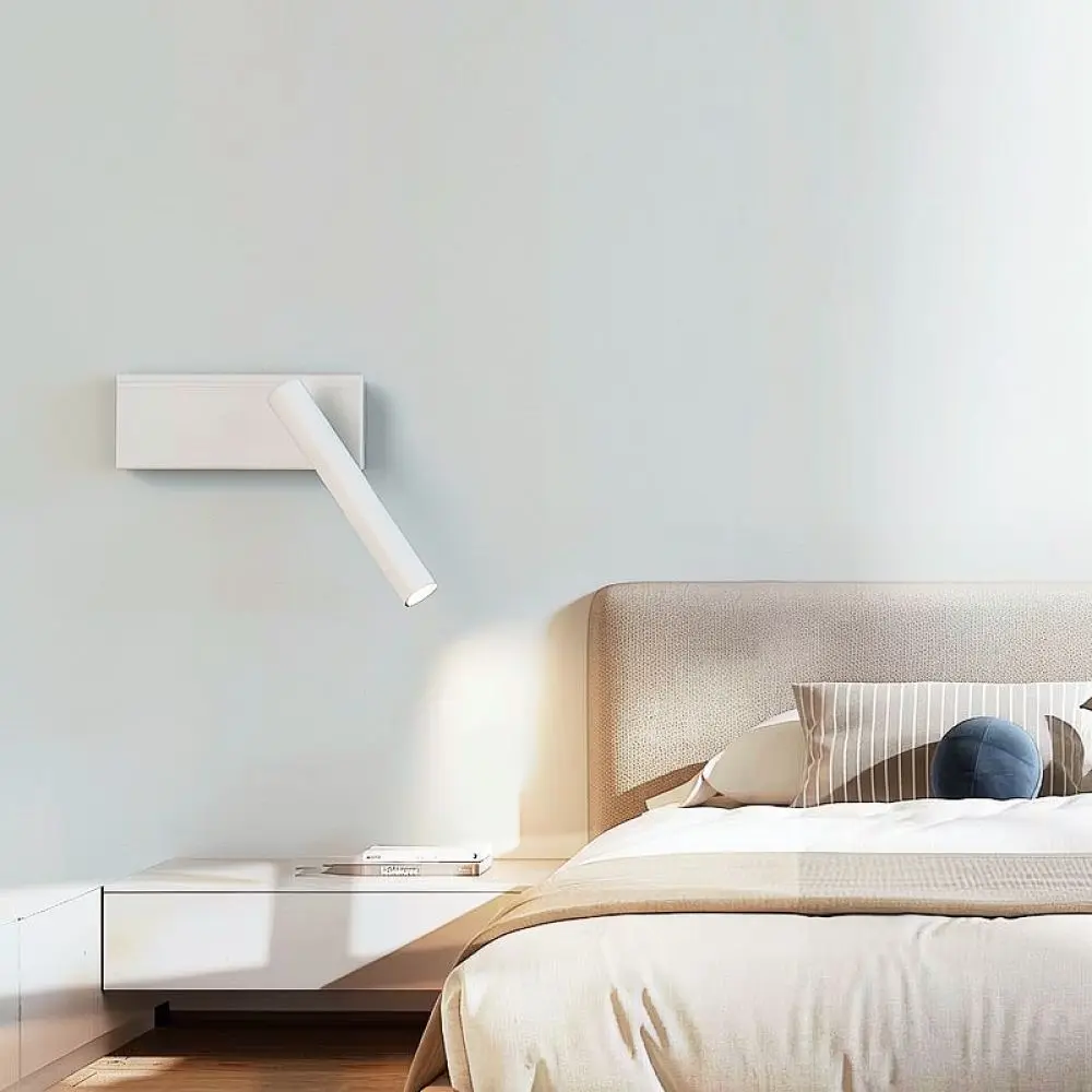 Rotatable LED Wall Lamp Minimalist Bedside Reading Sconce Modern Direct Mount Lighting Fixture For Hotel Home Decor