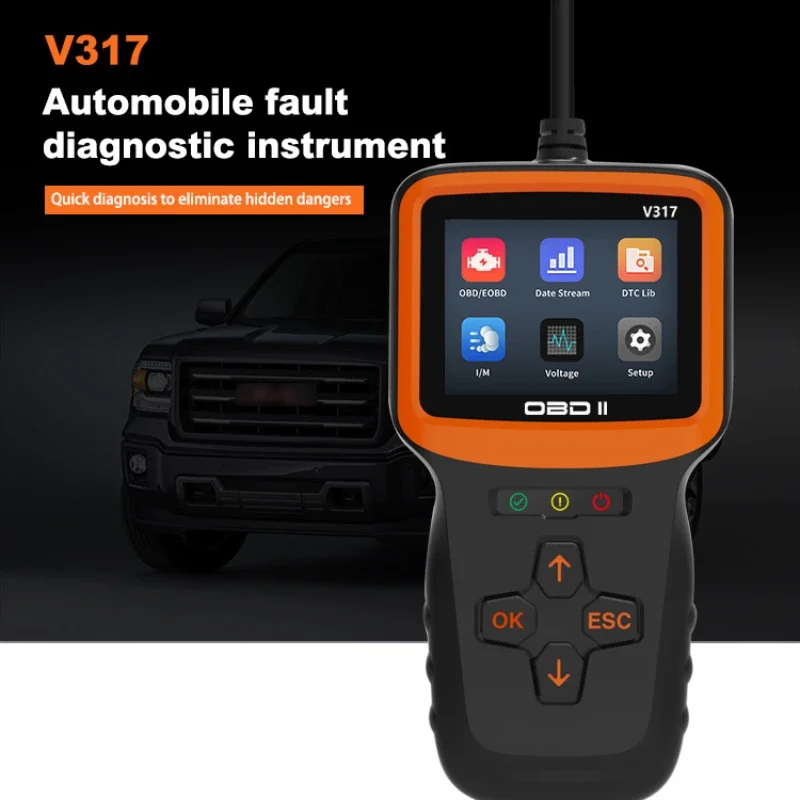 

V317 OBD2 New Color Screen Multi-Language Battery Voltage Car Fault Detector Automobile Malfunction Diagnosis Instrument Tools