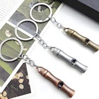 Personalized Whistle Keychain Mini Metal High Decibel Stereoscopic Portable Single Tube Pendant Outdoor Key Ring Small Gift