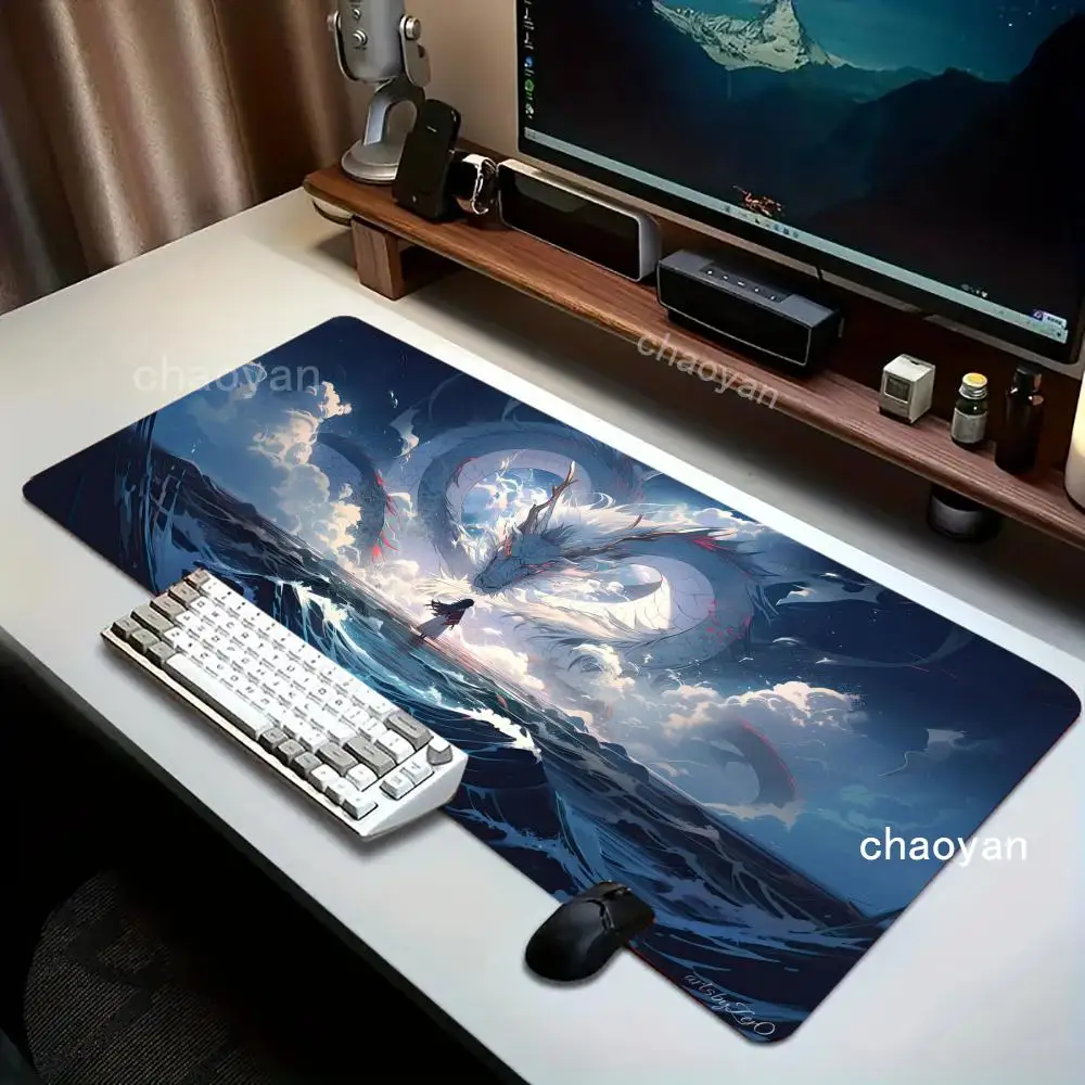 

Anime Chinese Dragon Mouse Pad Office Mouse Pad with Wrist Support Games Desk Mat,tNon-Slip desk mat,Gaming Mouse pads