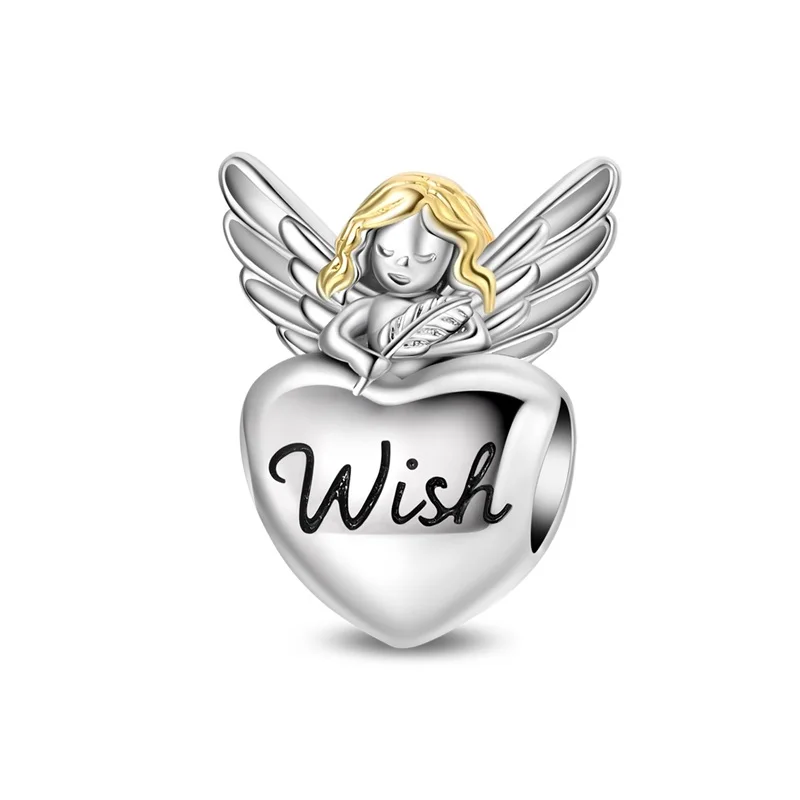 

925 Sterling Silver Angel Baby Charms Bead Dangle Fit Original Bracelet DIY Women Birthday Jewelry Gift