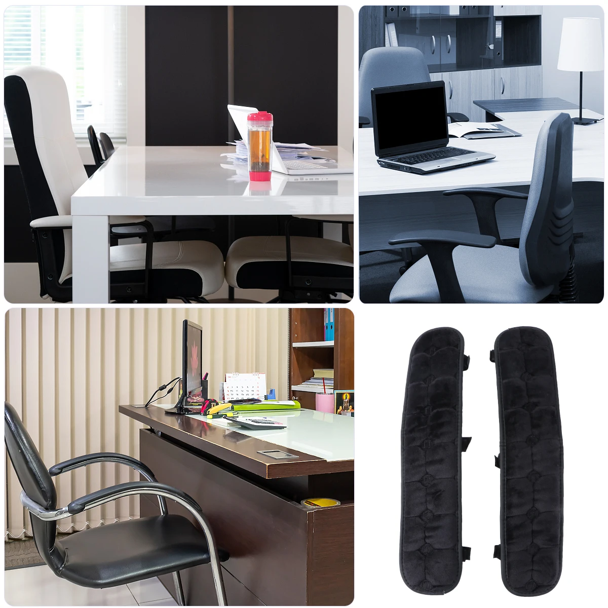 

Chair Armrest Pads Waterproof Office Chair Protectors Black Comfort Gaming Dining Bar Leisure Chairs Cover Handle Pad