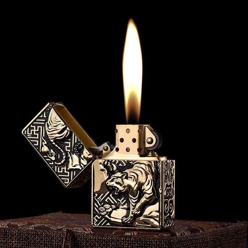 

Vintage kerosene Lighter Armor Series Goes Smoothly Collectible Gift Lighter Outdoor Barbecue Cigar High-end Gift For Men