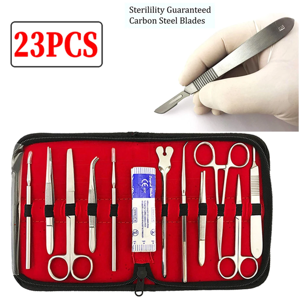 

Multiple types Medical Students Suture Practice tool Stainless Steel Probe Scissors Tweezers Experimental Tool Combination Kit