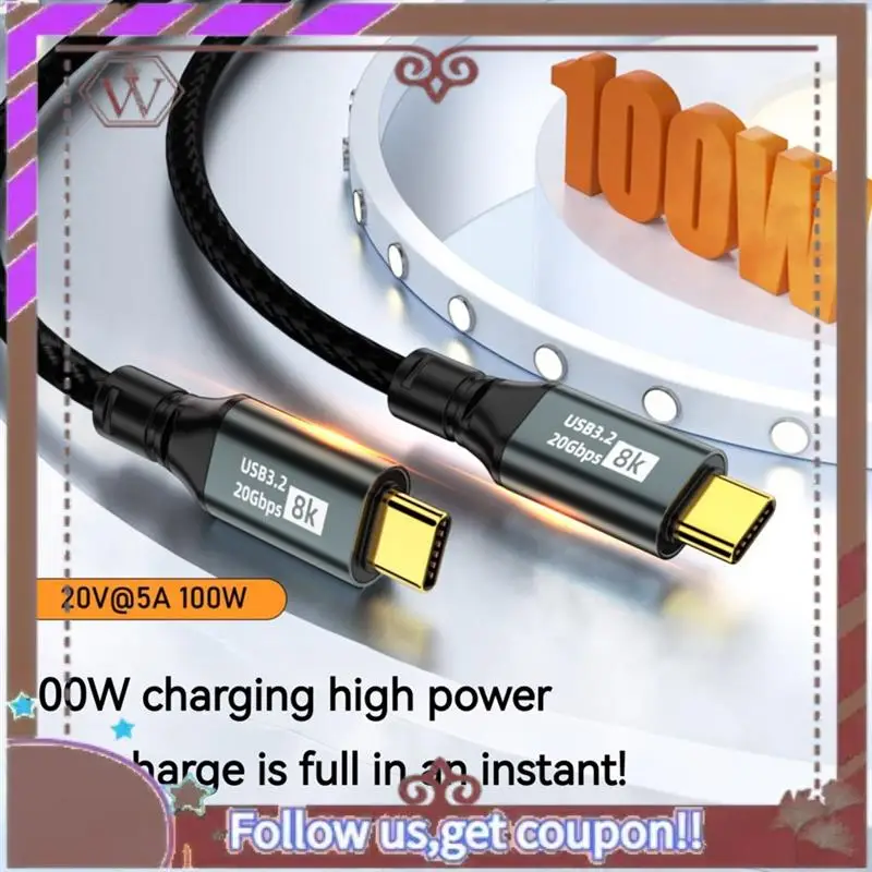 

Новейший для Iphone15 Ipad Pro USB3.2, 20 Гбит/с, полнофункциональный, 100 Вт, быстрая зарядка, удобный портативный литейный кабель 8K, 1 метр, легко устанавливается