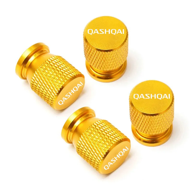 For Nissan QASHQAI Auto Alloy Accessories Car Wheel Tire Valve Caps Tyre Stem Covers Airdust Waterproof 4Pcs