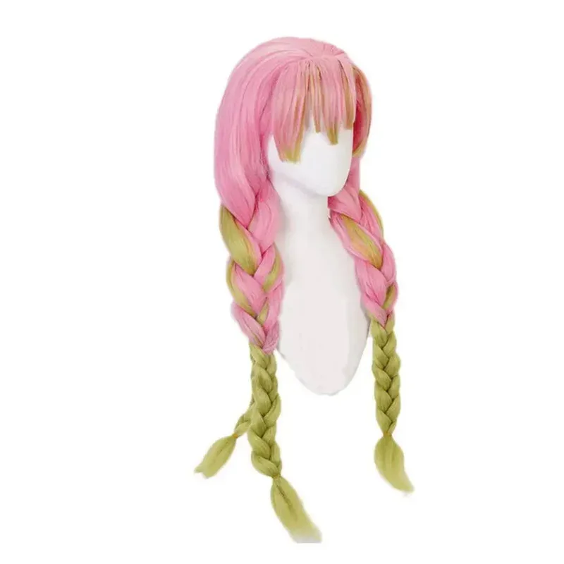 Bear's Den MeetLife Kanroji Mitsuri Anime Demon Slayer Cosplay Wig Kimetsu no Yaiba Long Braided Wigs Pink New 2025