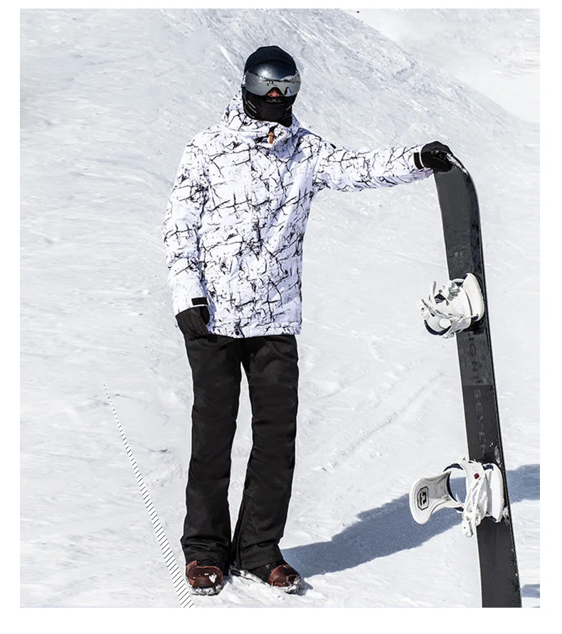 Ski suit men's top windproof waterproof warm travel equipment veneer double board