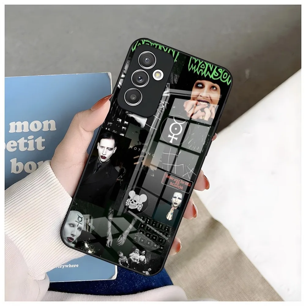 Marilyn Manson Rock musician Phone Case for Samsung S24 Ultra S23 S22 S20 Fe S21 Plus Galaxy A54 A34 A24 A53 M54 Note 20 Glass C