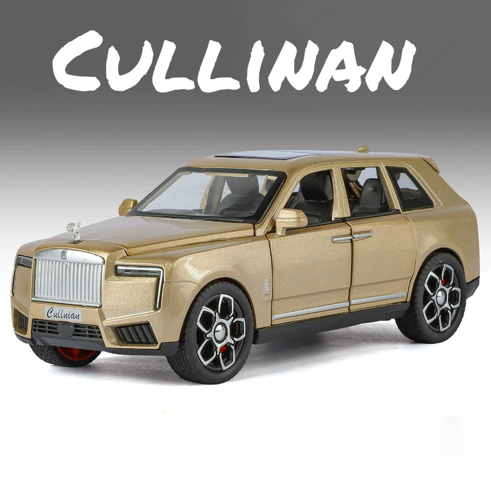 Model samochodu Cullinan Dawn w skali 1:32, metalowa karoseria, napęd pull-back, dźwięk, światło, otwierane drzwi, modele samochodów sportowych, prezenty dla dzieci.