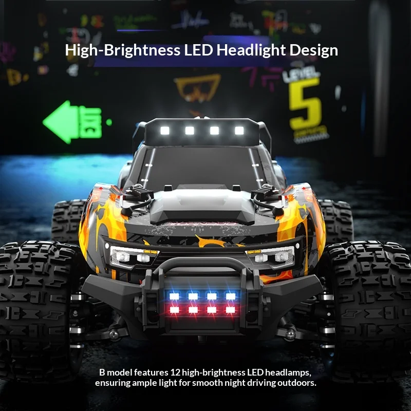JJRC Rc Off Road Car 1 18 Scale Four Wheel Drive 2 4G Remote Control High Speed Carbon Brush Motor Led Lights For Outdoor Adults
