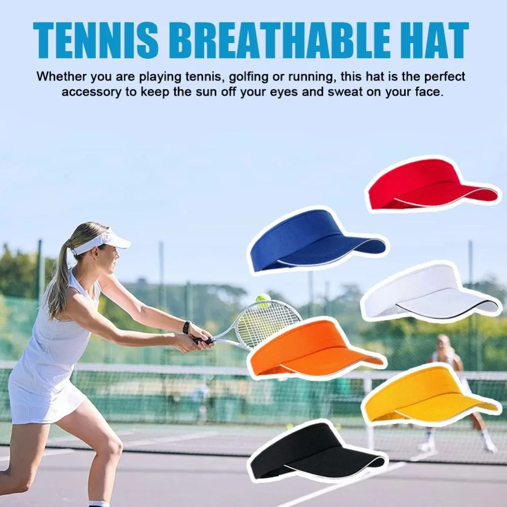 

Sport Sun Hat Outdoor Breathable Sun Protection Tennis Empty Top Running Hat Anti UV Golf Adjustable Sunscreen Beach Visor
