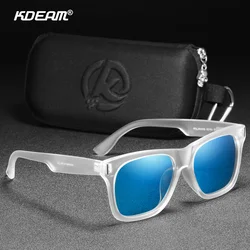 KDEAM New Square Polarized Sunglasses Men Fresh Color Coated Sun Glasses Zipper Box Included No Logo Type  Cat.3 CE
