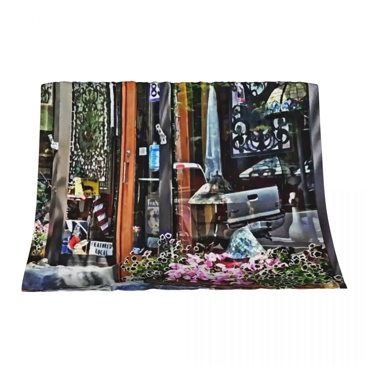 

Corning NY - Stained Glass Shop Throw Blanket Decorative Throw Cute Plaid Sofa Quilt Blankets