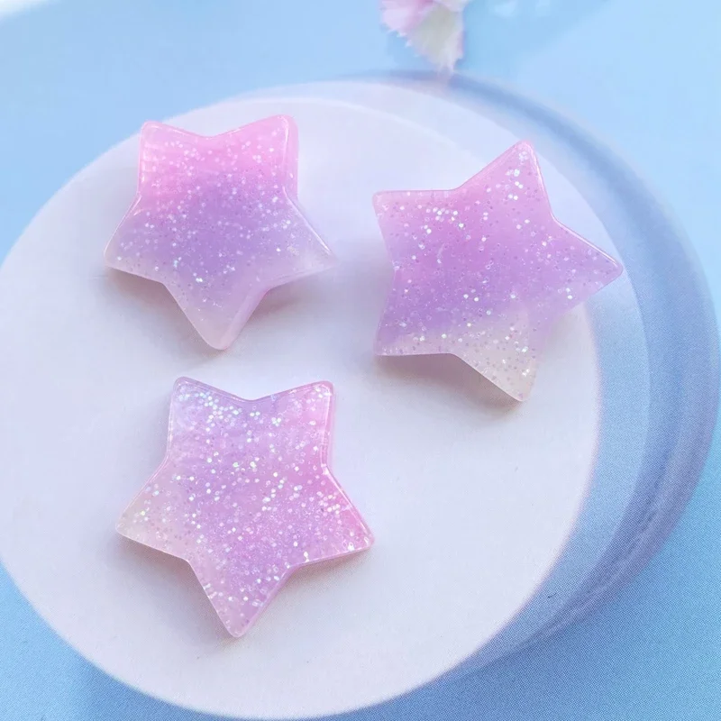 Colorful Resin cute shining stars Flatback Cabochon Scrapbook 10PCS DIY Accessory Decor Figurines Accessories