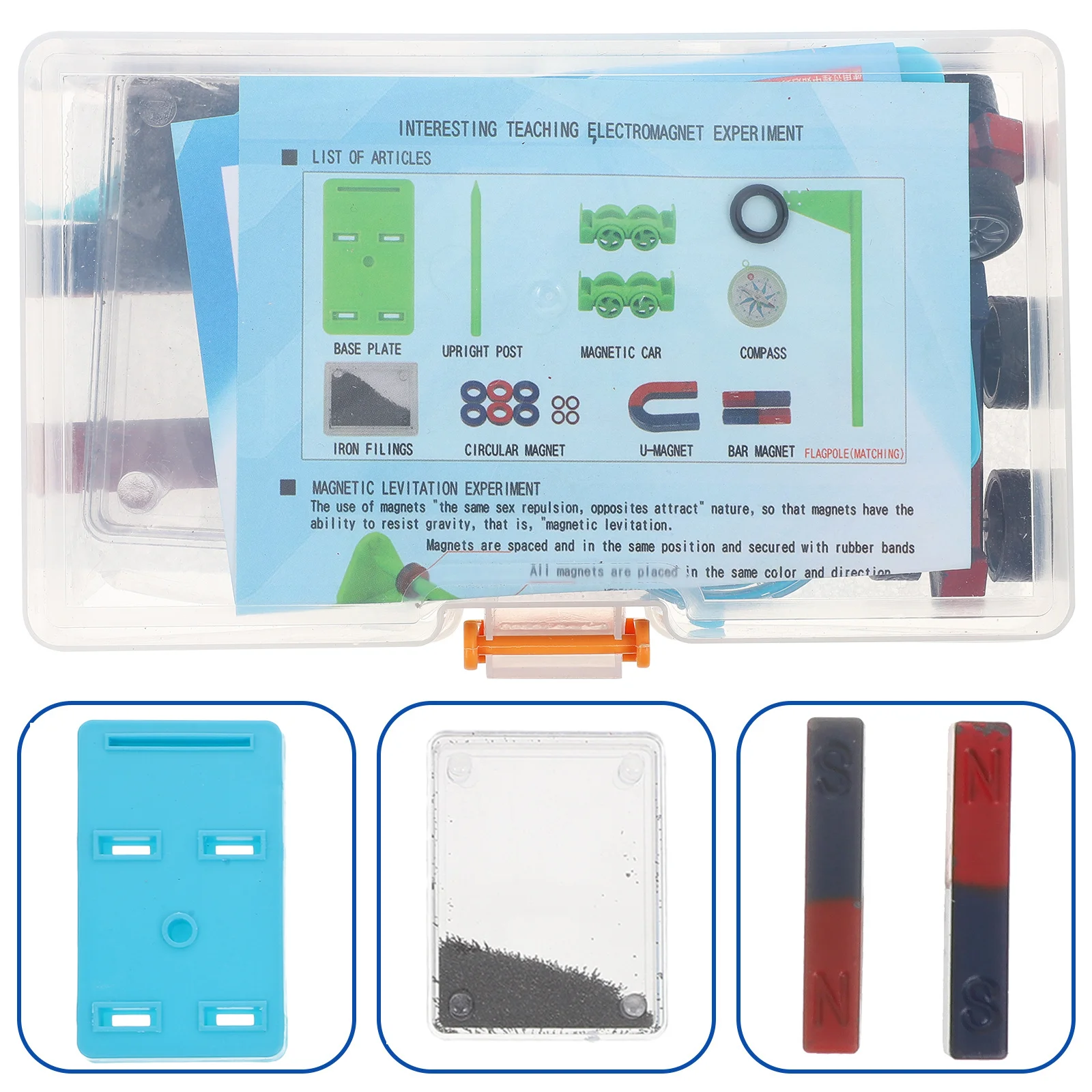 1 set 1 Set Basic Magnetism Experiment Kits Physics Lab Science Experiments Teaching For Kids Magnetic Science Kit Home Teaching