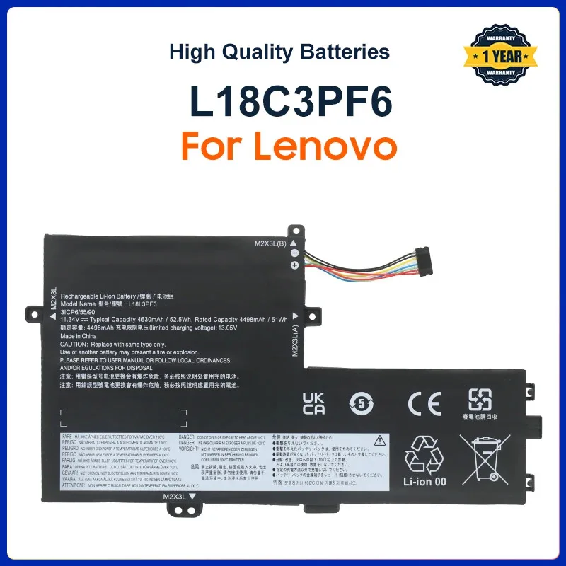 

L18C3PF6 L18L3PF3 L18C3PF7 Laptop Battery For Lenovo Ideapad S340-14 S340-15IWL Xiao Xin 14-2019 15-2019 L18M3PF6 35WH