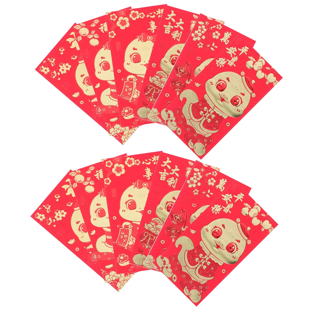 

60 шт., красный конверт в виде змеиного года, мультяшный дизайн, безопасная застежка, счастливые денежные пакеты для китайского Нового года, весеннего фестиваля, свадьбы