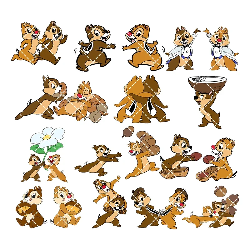 Novo chip e dale da disney ferro em adesivos de transferência de calor para roupas dtf pinted vinil apliques térmicos lavável camiseta decalque