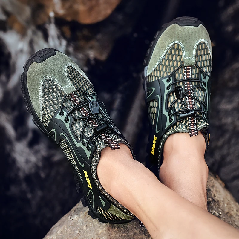 

Новые мужские походные туфли, мужские дышащие походные туфли на шнуровке, мужская амортизирующая уличная походная дорожная спортивная обувь