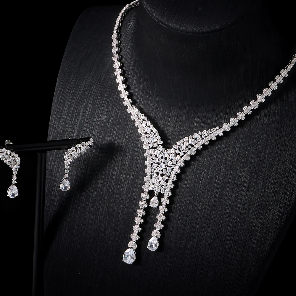 IN JEWELIFE 250315 Necklace Jewelry Sets for Women Cubic Zirconia Jewellery Set Dubai Saudi Party Engagement Accessories