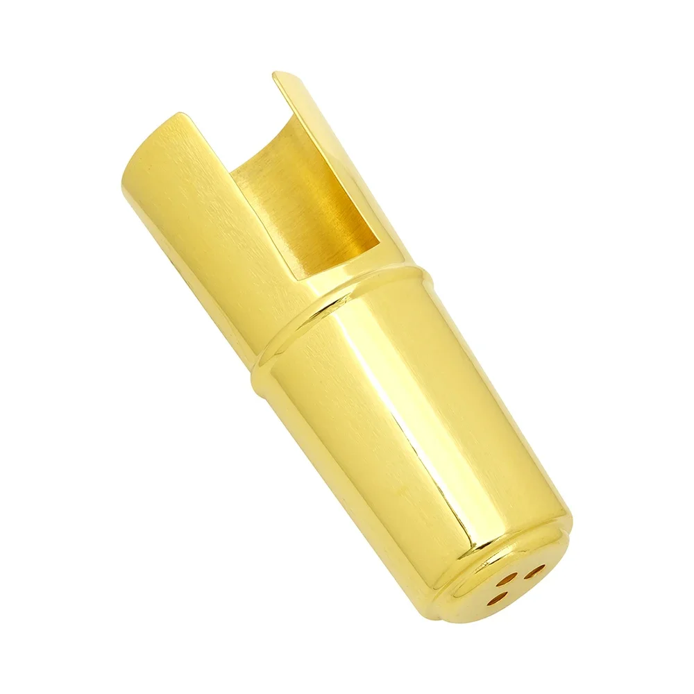 Saxophone Metal Headjoint Protective Cap - Gold Colour Sax  Mouthpiece Protection Cap for Soprano/Alto/Tenor