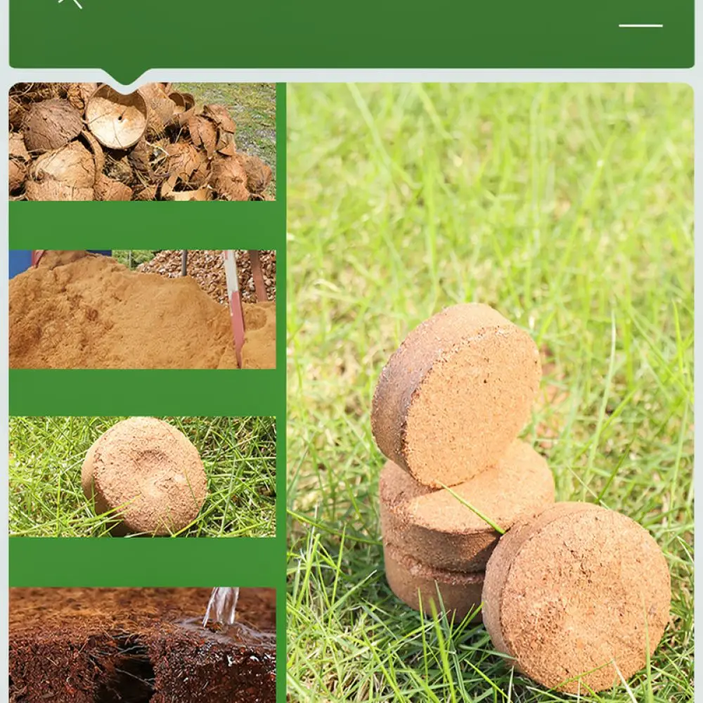 Natural Coconut Coir Substrate Disk Seedling Starter Pellet Soil Conditioner For Hydroponics Gardening Plant Growth Media