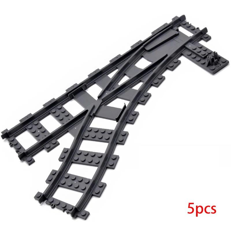 5 stks MOC Creatieve Expert Ideeën Stadstrein Switching Tracks Base Rails Crossing Collectie Bricks Bouwstenen Speelgoed kinderen geschenken