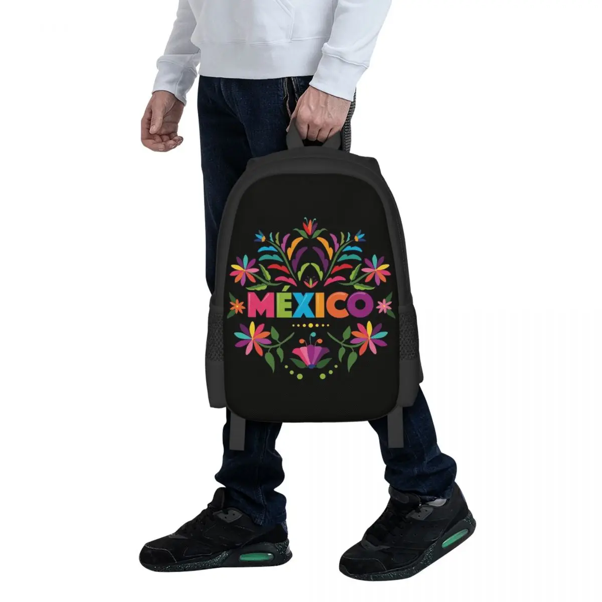 Colorful Mexican Traditional Pattern Student Backpack School Bag Hiking Travel Daypack for Fashion Bookbag Shoulder Bags